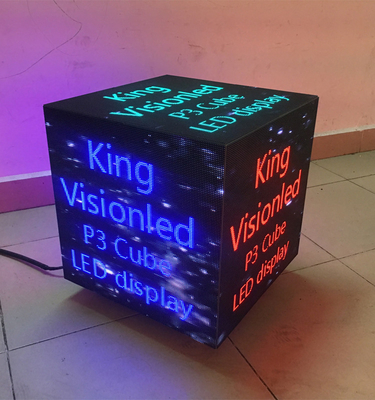 3d 주도하는 큐브는 동적 LED 디스플레이 박스 소매 빛 큐브 P3 576x576을 드러냅니다